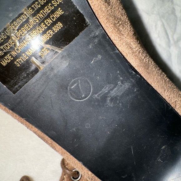 JOE FRESH?Brown, open toe high heels lace up boots - Picture 2 of 2